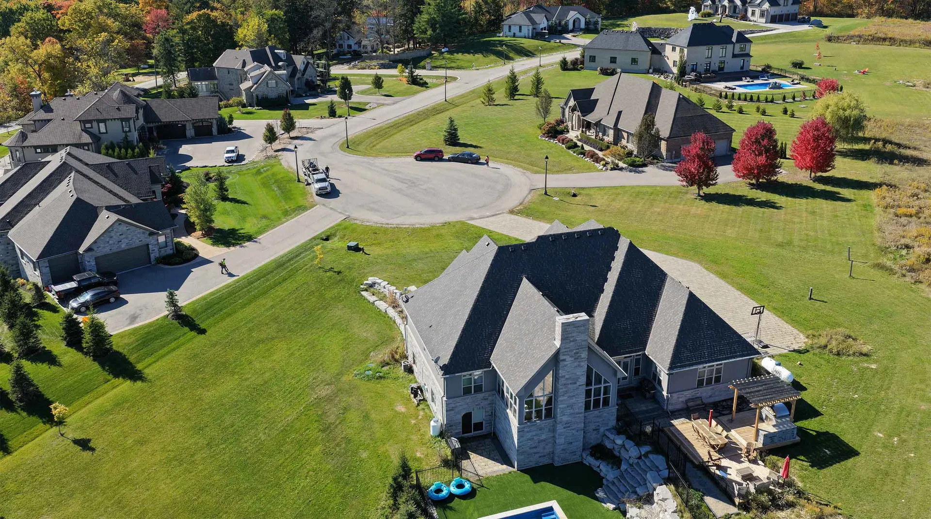 Aerial view of luxury homes across the Greater Toronto Area, photographed by RCG Canada